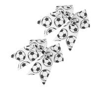 CIYODO Fußball Haargummi Mit Schleife 2 Stück-pack Elastische Pferdeschwanzhalter Für Mädchen Fußballmotiv Haaraccessoire Für Mottopartys Cosplay
