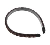 CIYODO Geflochtener Haarreif Für Frauen Geflochtenes Haarband Stirnband Aus Synthetischem Haar in Zopfstil Schwarz Mit Innenzähnen Für Festen Halt Leicht Auszuziehen