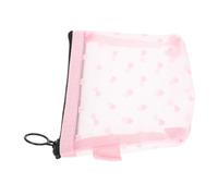 CIYODO Transparente und Kosmetiktasche aus Nylon Netzgewebe Herzmotiv Tragbare Kleine Reißfest Leicht Sichtbar als Täglicher Organizer Reise Kosmetiktasche für Damen