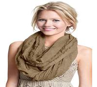 CJ Apparel Beige Mobius Infinity Schal Snood Cowl Tube Runde Kreis Eternity Schal Pashmina NEU