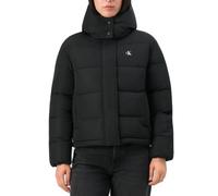 CK JEANS Damen MATTE MONOLOGO MW SHORT PUFFER LV047D513G Jacken, Schwarz, S, Schwarz, S