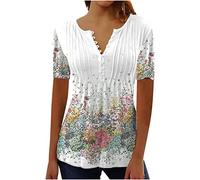 Ck Tshirt Damen Frühling Sommerbluse Blusen & Tuniken Für Damen Elegant Tshirt Leicht Und Luftig Oberteile Sportshirt Damen Tops Sommer Sexy Sommerbluse Tanktops & Träger-Tops（1-White，XL）