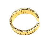 CKAKZTPTEV 12mm 14mm 16mm 18mm 20mm 22mm Stainless Steel Elastic Strap Gold Stretch Expansion Metal Watchband Men Women Replace Wristband(Gold,14mm)