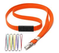 CKB LTD Orange Schlüsselband mit Sicherheitsverschluss Metall-Klipp Für Büro Mitarbeiter Besucher ID Ausweishalter Lanyards Schlüsselbänder Für Namensschilder Umhängebänder Packung mit 50 Stk