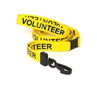 CKB Ltd Volunteer LANYARDS Sicherheits-Umhängeband mit Drehgelenk, Kunststoffclip für Ausweishalter, Schnellverschluss-Design (Gelb, 10 Stück)