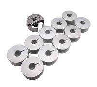 CKPSMS Marke: 1 x Spulenkapsel # 283603 und 10 x Aluminium-Spulen #55623AS, kompatibel mit/Ersatz für Singer Marke Quantum CXL XL1 XL10 XL50 Bernette Marke 320 330 340 430 (Spulenkapsel und Spulen)