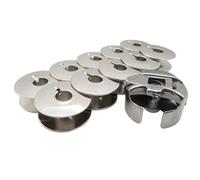 CKPSMS Marke-10 Metallspulen und 1 Spulenkapsel, kompatibel mit/Ersatz für Brother Marke PR650 PR650 PR1000 Singer Marke 20U (55623S 10 Stück + BC-DBZ (3)-NBL6 1 Stück)