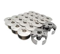 CKPSMS Marke-20 Metallspulen und 2 Spulenkapsel, kompatibel mit/Ersatz für Brother Marke PR650 PR650 PR1000 Singer Marke 20U (55623S 20 Stück + BC-DBZ (3)-NBL6 2 Stück)