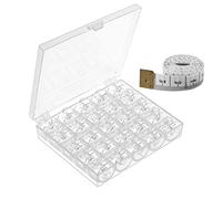 CKPSMS Marke - #KP-19038 Nähmaschinen-Spulen mit Tasche, kompatibel mit Brother, Singer, Janome, Kenmore, Babylock, Weiß + (25 Stück + Maßband)