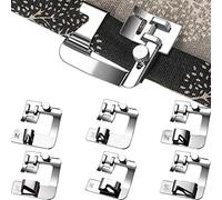 CKPSMS Marke-#KP-19051 Nähfuß-Set mit gerolltem Saum,6Stück (3/8Zoll,1/2Zoll,5/8Zoll,3/4Zoll,7/8Zoll, 1Zoll) verstellbarer breiter Saumfuß-Set für Singer,Brother,Janome(6 Größen gerollter Saumfuß)