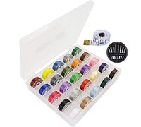 CKPSMS Marke -# KP-19094 Color 25 Prewound Bobbin Gewinde Größe A Klasse 15 (SA156) mit durchsichtiger Aufbewahrung Kunststoffkoffer Box zum Selbermachen und Nähen (color 25)