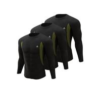 CL convallaria 3er Pack Thermounterwäsche Unterhemd Herren Thermo Oberteil Innenfleece Funktionsunterwäsche Thermoshirt Langarm für Winter