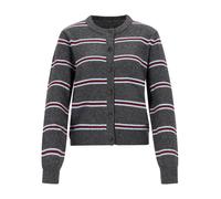 Strickjacke LEVI'S "CLAIRE LS CARDIGAN", Damen, Gr. M (38), devin stripe erdgrau, Strick, Obermaterial: 65% Polyester, 29% Polyamid, 6% Wolle, gestreift, schmal taillenbedeckt, Rundhals, Rippbündchen,