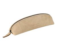 Clairefontaine 103512C Schlampermäppchen (Flying Spirit aus Leder, trapezförmig, 18 x 4,5 x 5,5cm) 1 Stück beige