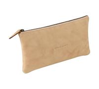 Clairefontaine 103513C Schlampermäppchen (Flying Spirit aus Leder, flach, 22 x 11cm) 1 Stück beige