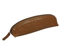 Clairefontaine 106512C Schlampermäppchen (Flying Spirit aus Leder, trapezförmig, 18 x 4,5 x 5,5cm) 1 Stück Cognac