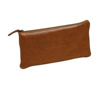 Clairefontaine 106513C Schlampermäppchen (Flying Spirit aus Leder, flach, 22 x 11cm) 1 Stück Cognac
