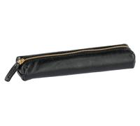 Clairefontaine 116056C - Schlampermäppchen/Penale Le cerisier Blanc, aus Leder, Kleinformat 4x2,5x19,5cm, hohe Qualität, Schwarz, 1 Stück