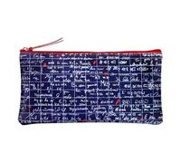 Clairefontaine 116330C - Flaches Schlampermäppchen - Etui Le Mur des Je t´aime (Paris Montmartre), aus Kunstleder 22x11cm, Blau mit Schrift, 1 Stück