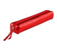 Clairefontaine Schlampermäppchen 400003C Leder slim mit Perlmutt-Effekt 4 x 2,5 x 19,5 cm rot