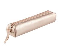 Clairefontaine Schlampermäppchen Leder Slim mit Perlmutt-Effekt 4×2,5×19,5 cm Grau