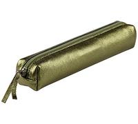 Schlampermäppchen Leder 4x2,5x19,5cm green