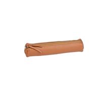 Schlampermäppchen Leder Slim 4x2,5x19,5cm Naturton
