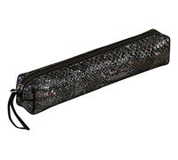 Clairefontaine 410022C Schlampermäppchen aus Leder Celeste Slim, 4 x 2,5 x 19,5cm, 1 Stück, Lazer Schwarz