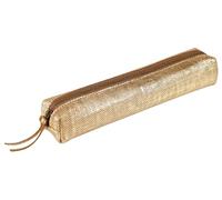 Clairefontaine 410031C Schlampermäppchen KLEO-PATHRA Slim, aus Lammleder, 19,5 x 2,5 x 4cm, 1 Stück, Gold