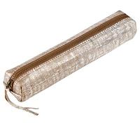 Clairefontaine 410032C Schlampermäppchen KLEO-PATHRA Slim, aus Lammleder, 19,5 x 2,5 x 4cm, 1 Stück, Silber