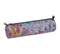 Clairefontaine 410107C Schlampermäppchen aus Leder Celeste Rund Ø5,5 x 22cm, 1 Stück, Bunt