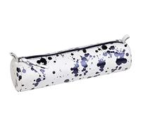 Clairefontaine 410110C Schlampermäppchen Cosmicuir, rund, aus Lammleder, Ø5 x 22 cm, 1 Stück, Dunkelblau