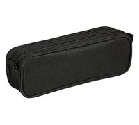 Clairefontaine 420024C - Grande Trousse Scolaire Rectangulaire 2 compartiments 23x7x8 cm, Noir