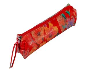 Clairefontaine 4x Céleste Schlampermäppchen Leder SLIM 19,5x2,5x4cm gartenrot - 410100C - 410100C