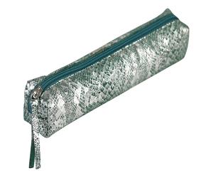 Clairefontaine 4x Céleste Schlampermäppchen Leder SLIM 19,5x2,5x4cm Lazergrün - 410097C - 410097C