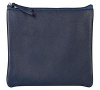 Clairefontaine 4x Flaches Schlampermäppchen gefärbtes Leder 22x11cm dunkelblau - 410167C - 410167C