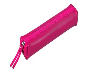 Clairefontaine 4x Flaches Schlampermäppchen gefärbtes Leder SLIM 19,5x2,5x4cm himbeere - 410154C - 410154C