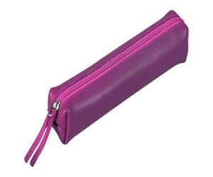 Clairefontaine 4x Flaches Schlampermäppchen gefärbtes Leder SLIM 19,5x2,5x4cm violett - 410155C - 410155C
