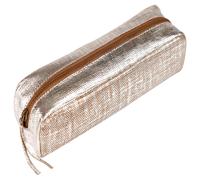 Clairefontaine 4x KLEO-PATHRA Schlampermäppchen Leder rechteckig 21x6x4cm silber - 410041C - 410041C