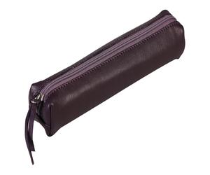Clairefontaine 4x Lawrence Schlampermäppchen Leder SLIM 19,5x2,5x4cm aubergine - 410081C - 410081C