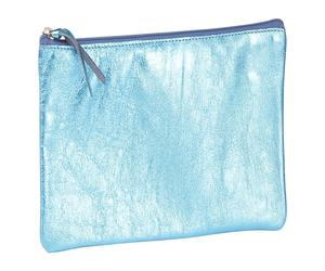 Clairefontaine 4x MIROR Flaches Schlampermäppchen Leder 22x11cm türkis - 410120C - 410120C