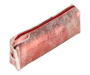 Clairefontaine 4x Ruby Schlampermäppchen Leder SLIM 19,5x2,5x4cm glänzend rot - 410067C - 410067C