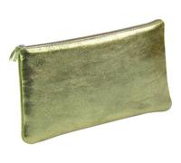 Clairefontaine 4x Schlampermäppchen aus Leder Cuirisé flach 22x11cm - Grün 8716C