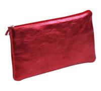 Clairefontaine 4x Schlampermäppchen aus Leder Cuirisé flach 22x11cm - Rot 8714C