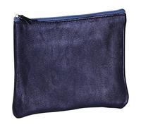 Clairefontaine 4x Schlampermäppchen aus Leder Cuirisé TM flach 22x11cm - Petroleum 8707C - blau 8707C