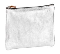 Clairefontaine 4x Schlampermäppchen aus Leder Cuirisé TM flach 22x11cm - Silber 8701C - silber 8701C