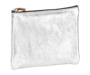 Clairefontaine 4x Schlampermäppchen aus Leder Cuirisé TM flach 22x11cm - Silber 8701C - silber 8701C