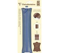 Clairefontaine 5x Schlampermäppchen Leder Notizbuch, 20x4,5 cm Blau 77039C