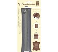 Clairefontaine 5x Schlampermäppchen Leder Notizbuch, 20x4,5 cm Grau 77040C