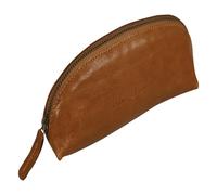Clairefontaine 6x Flying Spirit, cognachfarbenes Schlampermäppchen aus glänzendem Leder, Trapezförmig 18x4x4cm - Cognac 106512C - braun 106512C